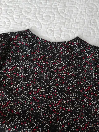 Vestido Mango Negro con Estampado