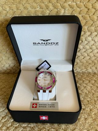 Reloj Sandoz Mujer Rosa y Blanco