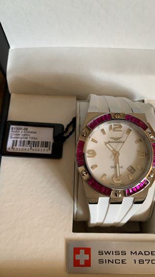 Reloj Sandoz Mujer Rosa y Blanco