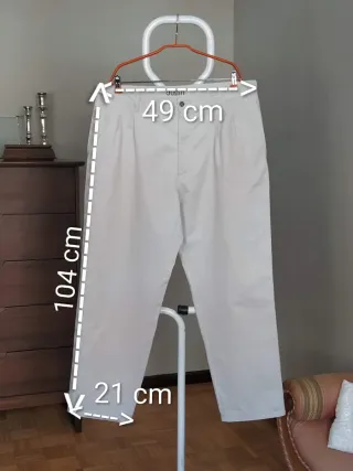 Pantalón pinzas crema Dustin Talla 50