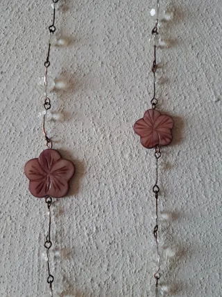 Lotto 3 collane lunghe fiori perline metallo