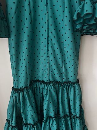 Vestido Flamenca Talla 36 Verde Lunares