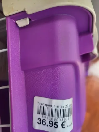 Jaula Transportin Mascota Morado y Blanco