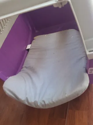 Jaula Transportin Mascota Morado y Blanco