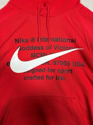 Sudadera Con Capucha Nike Roja Swoosh L