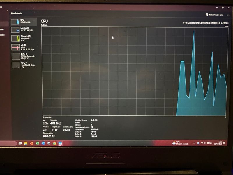 Portátil ASUS TUF Gaming Intel Core i5 16GB RAM afbeelding 5