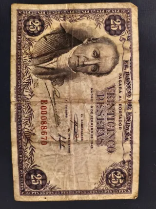 Lote 7 Billetes Españoles época de Franco