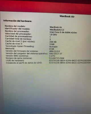 Macbook Air 13 2017 Plata (Precio negociable)