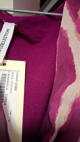 Vestido largo  rosa de Valeria  talla única