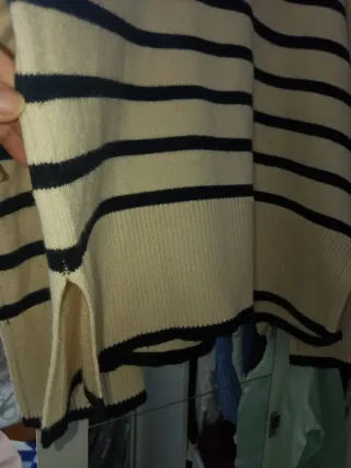 Jersey rayas Bershka beige/negro Talla XS