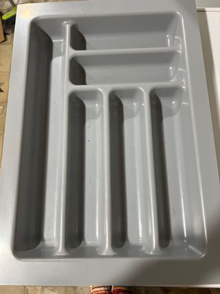 Organizador de cubiertos gris