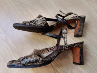 Sandalias Ballco Piel Serpiente. Talla 6 1/2.