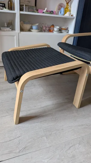 Sillón y Reposapiés IKEA Poäng Negro