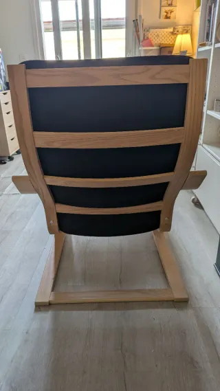 Sillón y Reposapiés IKEA Poäng Negro