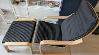 Sillón y Reposapiés IKEA Poäng Negro