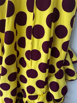 Vestido Flamenca Lunares Amarillo y buganvilla tal