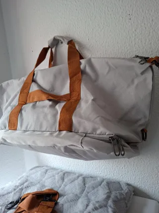 Bolsa de viaje BEICHAD gris y marrón