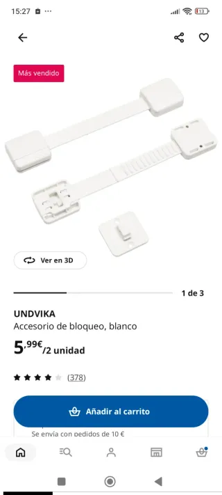 Bloqueo seguridad infantil IKEA UNDVIKA
