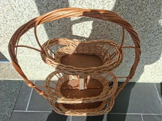 Cesta de mimbre de 3 niveles
