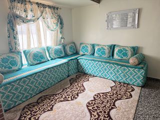 Salón Marroquí Beige y Turquesa en perfecto estado