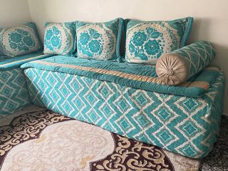 Salón Marroquí Beige y Turquesa en perfecto estado