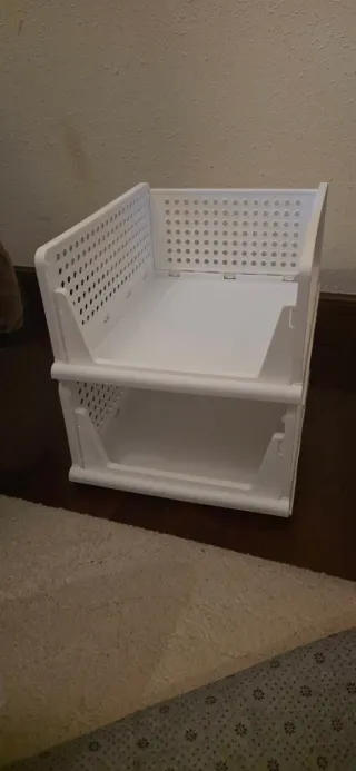 Organizador de cajones L gris y blanco