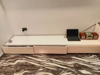 Mueble bajo comedor blanco piano 3 cajones