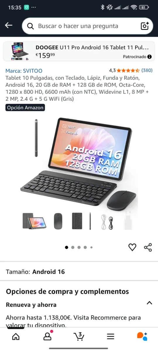 Tablet Ordenador Nueva 128GB afbeelding 7