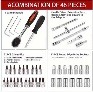 Juego Llaves Tubo 46 Piezas