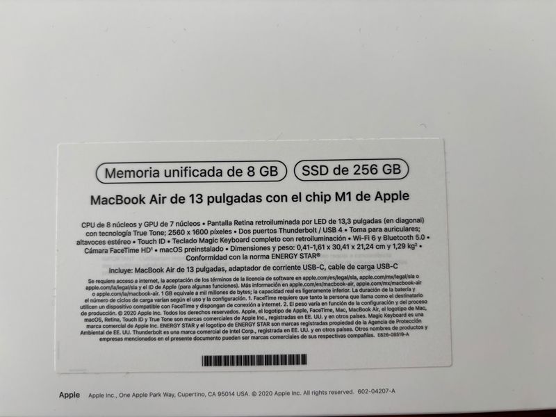 MacBook Air M1 2020 8GB 256GB Plata afbeelding 5