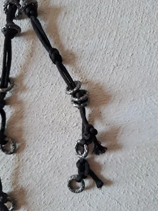 Lotto 2 collane tessuto metallo acciaio ametista