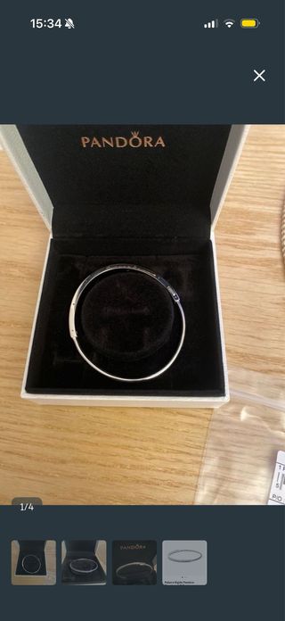 Pulsera rígida Pandora Signature I-D pavé