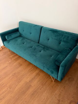 Sofá Cama Diseño Terciopelo Teal