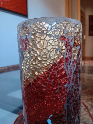 Pareja lámparas tubo mosaico boho/vintage