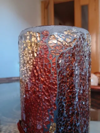 Pareja lámparas tubo mosaico boho/vintage