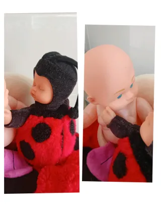 Peluche Tummy Stuffers, bebé Anne Geddes y muñeco.