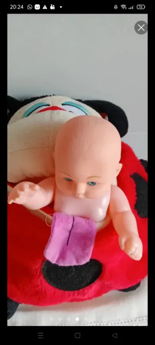 Peluche Tummy Stuffers, bebé Anne Geddes y muñeco.