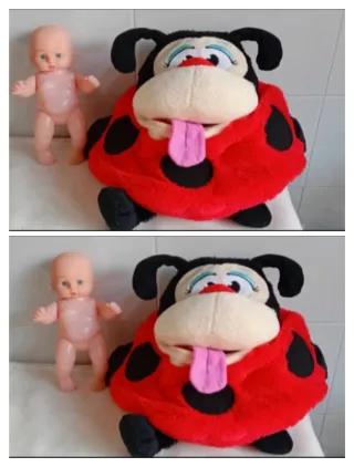 Peluche Tummy Stuffers, bebé Anne Geddes y muñeco.