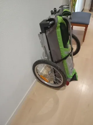 Remolque Bicicleta Perro 2 en 1 Verde