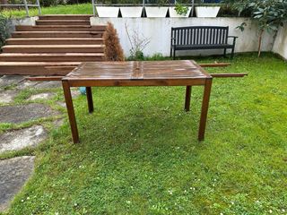 Mesa extensible exterior madera Ikea 140/260