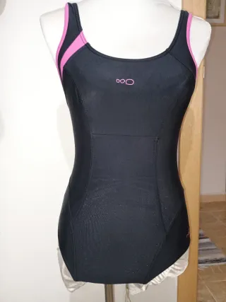 Bañador Olímpico Mujer Negro y Rosa