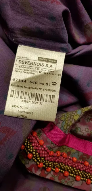 Túnica Devernois bordada