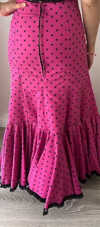 Falda flamenca lunares rosa Talla 36-38