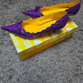 Zapatos tacón morados talla 38