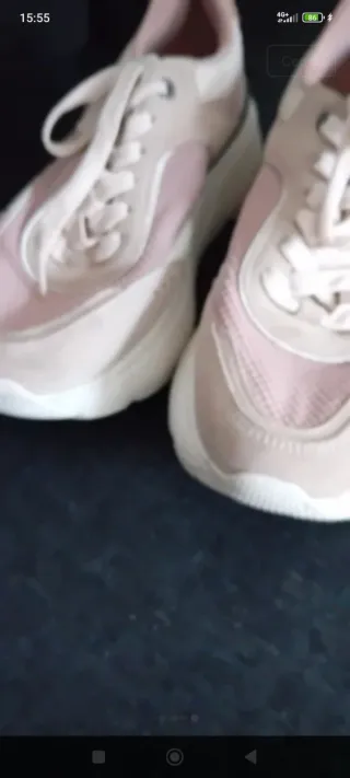 Zapatillas Zara Rosa y Blanco Talla 38