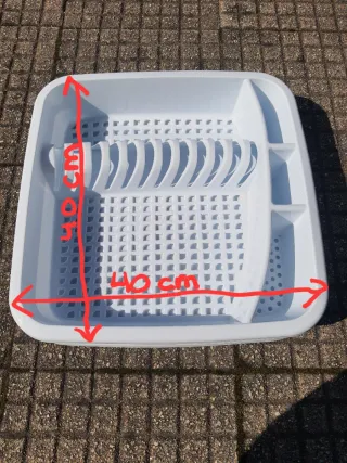 Escurreplatos de plástico blanco