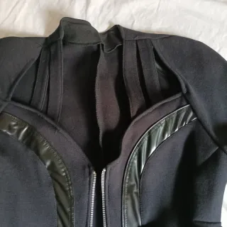 Chaqueta larga lycra/algodón con cremallera