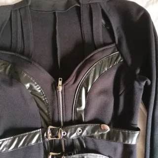 Chaqueta larga lycra/algodón con cremallera