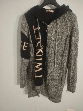 TWINSET MILANO cárdigan capucha desestructurado