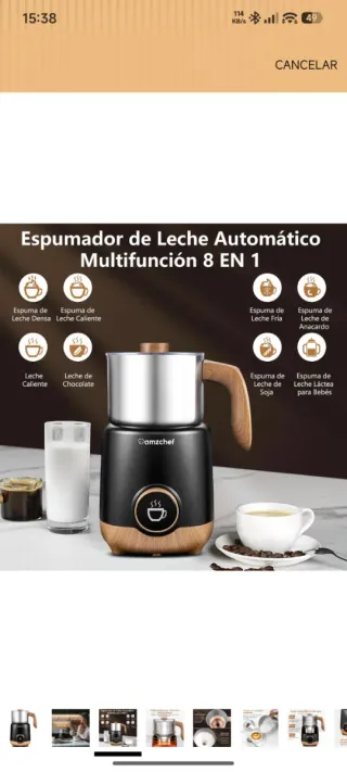 Calentador espumador de leche precintado